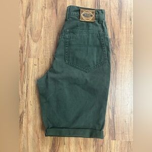 Vintage Paris Sport Club Olive Green Denim Jorts Size 11